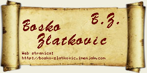 Boško Zlatković vizit kartica
